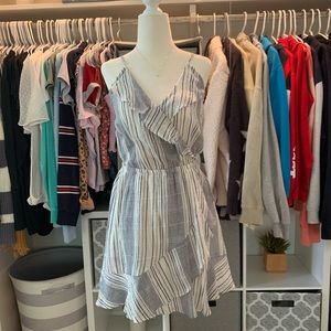 Blue and white striped dress from Express